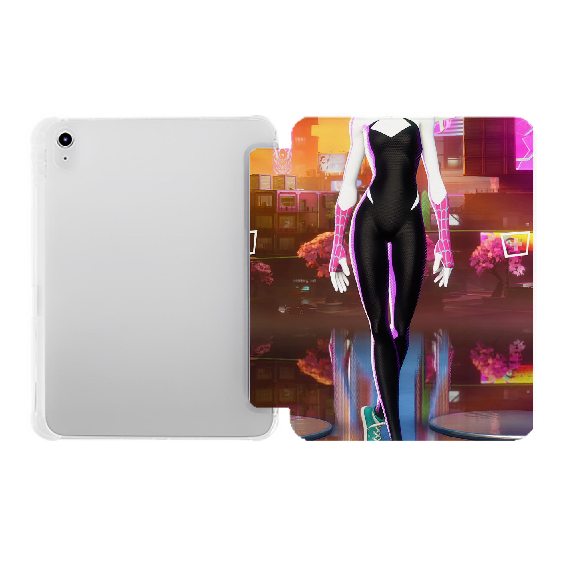 （画像用） Spider Man スパイダーマン IPad ケース ペン収納付き 三つ折りスタンド PUレザー×シリコン 対応機種9.5/10.5/10.9インチ